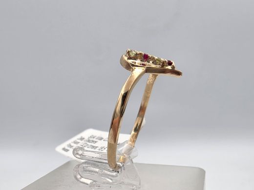 Золотое кольцо с перидотом, 1.32 г, разм. 18.5