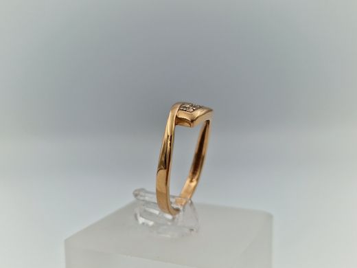Zelta gredzens ar cirkoniju, 2.44 g, izm. 17