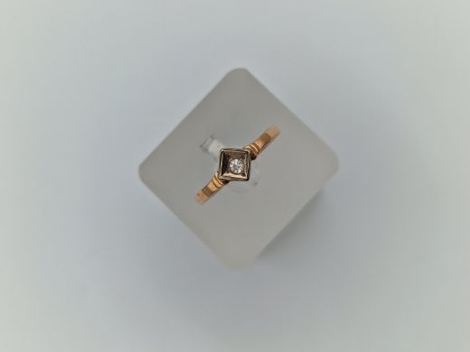 Zelta gredzens ar cirkoniju, 1.95 g, izm. 17.5