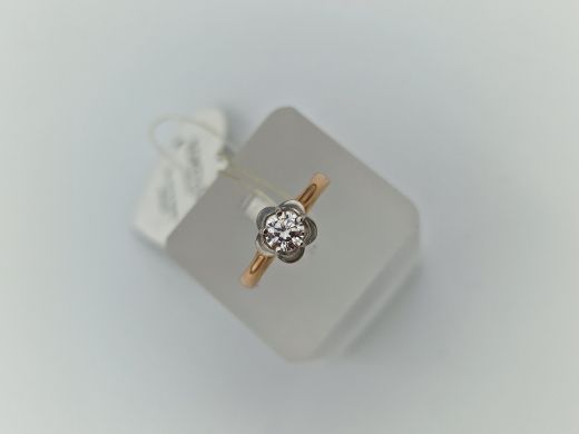 Zelta gredzens ar cirkoniju, 1.76 g, izm. 17.5