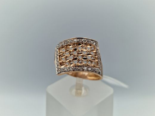 Zelta gredzens ar cirkoniju, 4.69 g, izm. 19