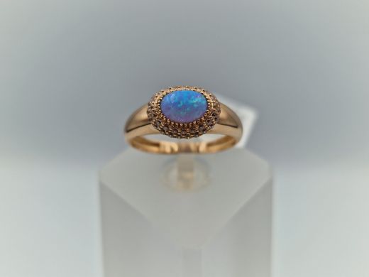 Zelta gredzens ar cirkoniju, 2.24 g, izm. 17