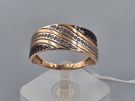 Gold ring with zircon, 3.38 g, size 20
