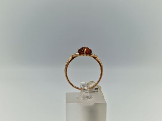 Zelta gredzens ar dzintaru, 1.63 g, izm. 18