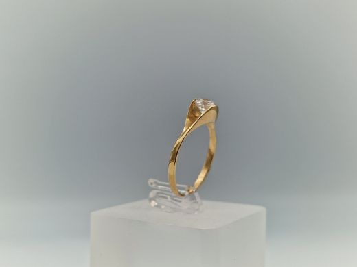 Zelta gredzens ar cirkoniju, 1.65 g, izm. 17