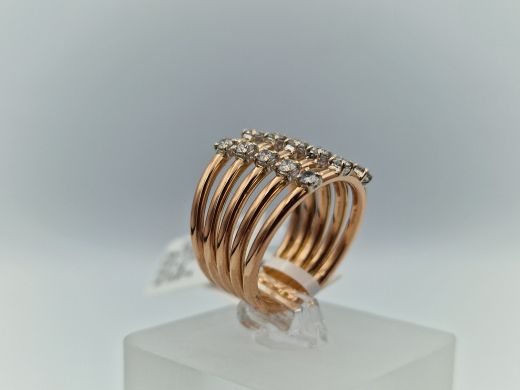 Zelta gredzens ar briljantu, 11.3 g, izm. 17