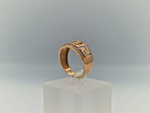 Zelta gredzens ar cirkoniju, 3.04 g, izm. 18