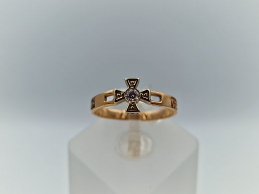 Zelta gredzens ar cirkoniju, 1.97 g, izm. 17