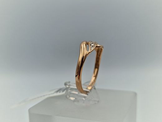 Zelta gredzens ar cirkoniju, 1.43 g, izm. 15.5