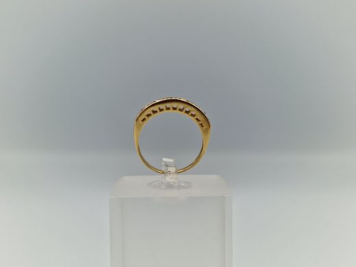 Zelta gredzens ar cirkoniju, 2.61 g, izm. 17