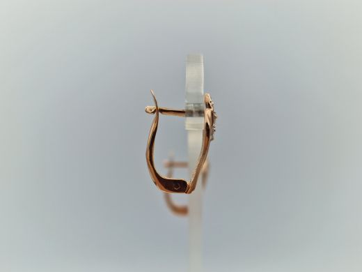 Золотые серьги с цирконом, 1.65 г