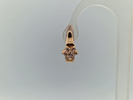 Золотые серьги с цирконом, 1.9 г