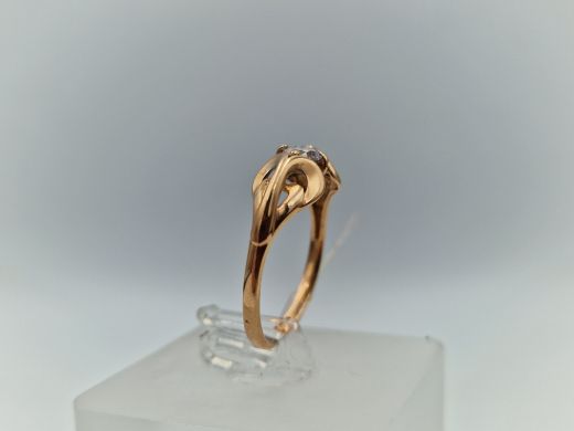 Zelta gredzens ar cirkoniju, 1.85 g, izm. 16.5