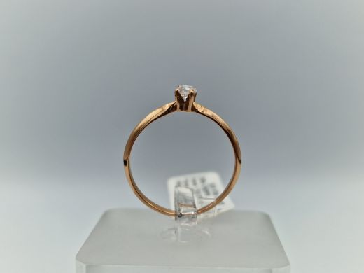 Zelta gredzens ar cirkoniju, 1.19 g, izm. 17.5