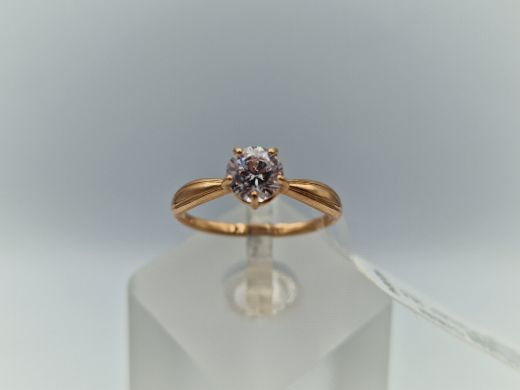 Zelta gredzens ar cirkoniju, 1.4 g, izm. 16.5