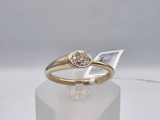 Золотое кольцо с бриллиантом, 4.38 г, разм. 18.5