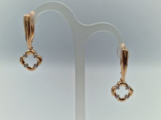 Zelta auskari ar cirkoniju, 3.65 g