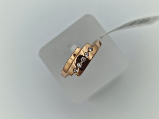 Zelta gredzens ar cirkoniju, 2.86 g, izm. 17