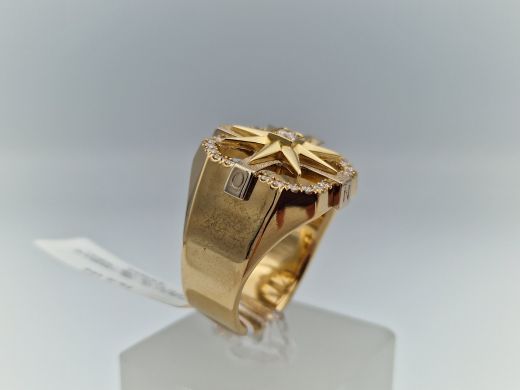 Zelta gredzens ar briljantu, 30.78 g