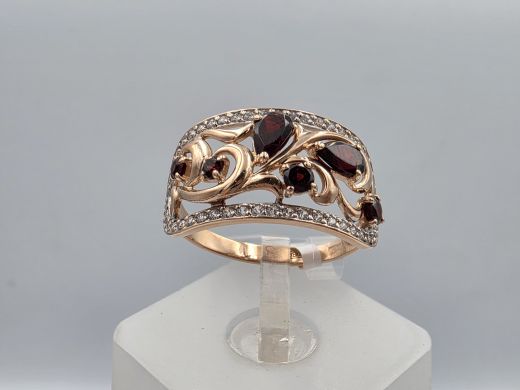 Zelta gredzens ar cirkoniju, 2.79 g, izm. 17