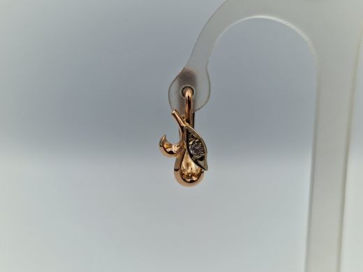 Золотые серьги с бриллиантом, 2.99 г