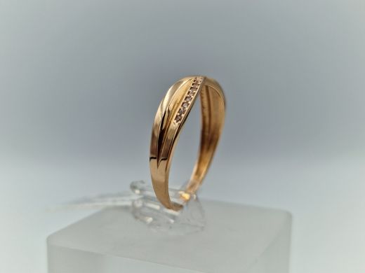 Zelta gredzens ar cirkoniju, 1.53 g, izm. 19