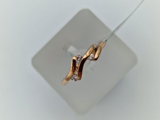 Золотое кольцо с цирконом, 2.1 г, разм. 16