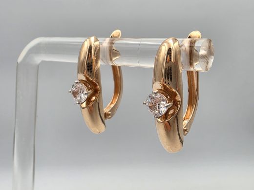 Zelta auskari ar cirkoniju, 3.24 g