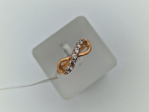 Zelta gredzens ar cirkoniju, 2.18 g, izm. 16.5