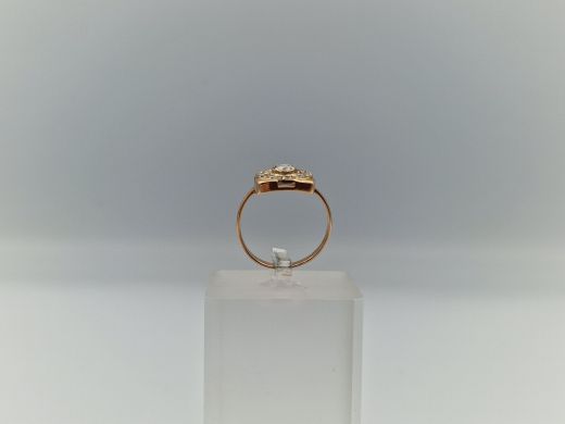 Золотое кольцо с цирконом, 3.8 г, разм. 18