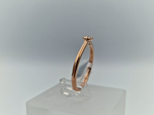 Zelta gredzens ar briljantu, 1.54 g, izm. 16.5