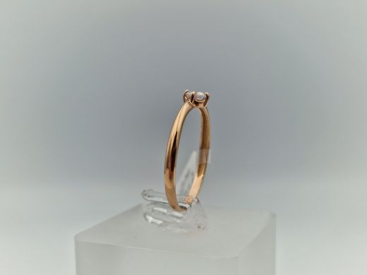 Zelta gredzens ar cirkoniju, 1.33 g, izm. 19