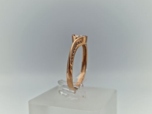 Zelta gredzens ar cirkoniju, 2.65 g, izm. 19.5