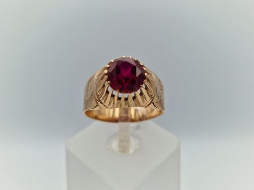 Zelta gredzens ar cirkoniju, 5.77 g, izm. 19