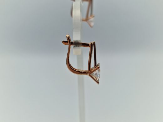 Золотые серьги с цирконом, 3.12 г