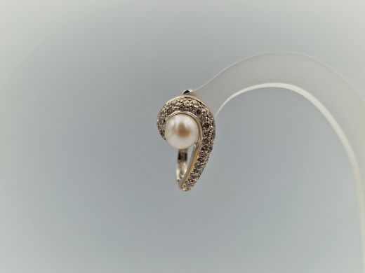 Золотые серьги с бриллиантом, 7.09 г