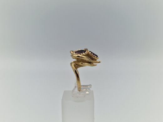 Zelta gredzens ar briljantiem un ametistiem, 9.47 g, izm. 16