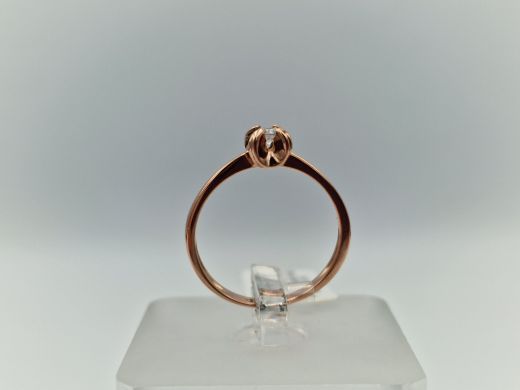 Zelta gredzens ar cirkoniju, 1.61 g, izm. 17