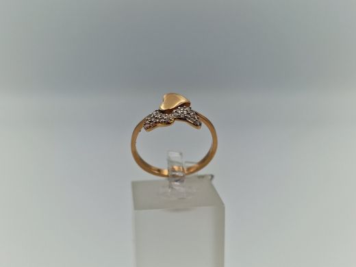 Zelta gredzens ar cirkoniju, 1.86 g, izm. 17.5