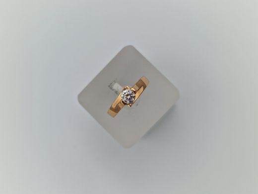 Zelta gredzens ar cirkoniju, 1.74 g, izm. 16