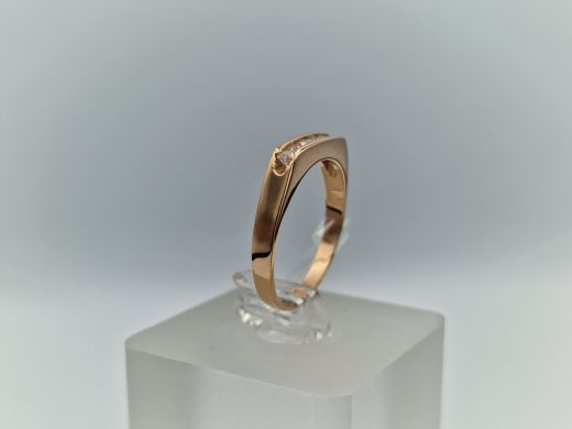 Zelta gredzens ar cirkoniju, 2.49 g, izm. 18