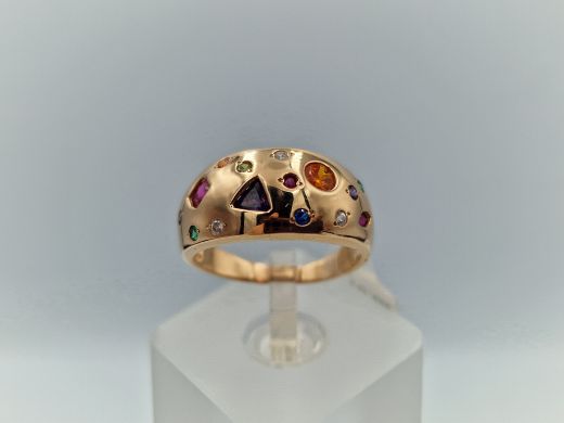 Zelta gredzens ar cirkoniju, 4.17 g, izm. 17.2