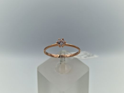 Zelta gredzens ar cirkoniju, 1.02 g, izm. 18.5