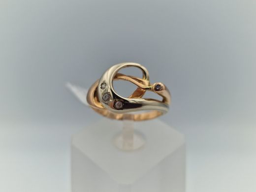 Zelta gredzens ar cirkoniju, 4.29 g, izm. 18