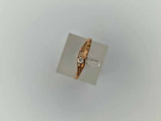 Zelta gredzens ar cirkoniju, 1.14 g, izm. 17