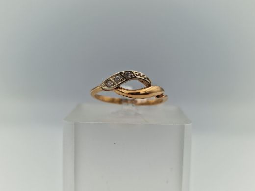 Zelta gredzens ar cirkoniju, 1.62 g, izm. 16.5