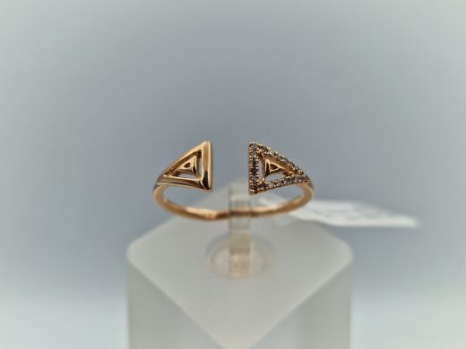 Zelta gredzens ar cirkoniju, 1.74 g, izm. 18