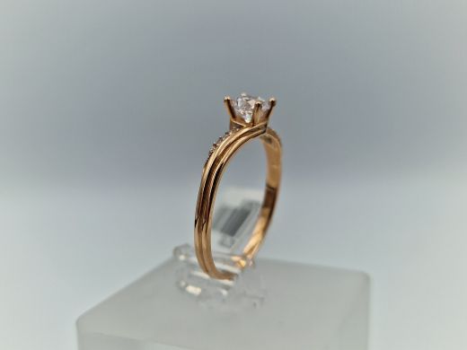 Zelta gredzens ar cirkoniju, 2.04 g, izm. 18