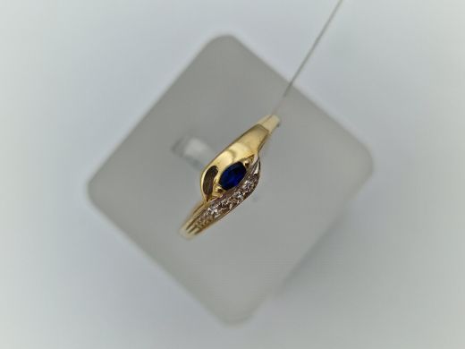 Zelta gredzens ar cirkoniju, 1.81 g, izm. 16