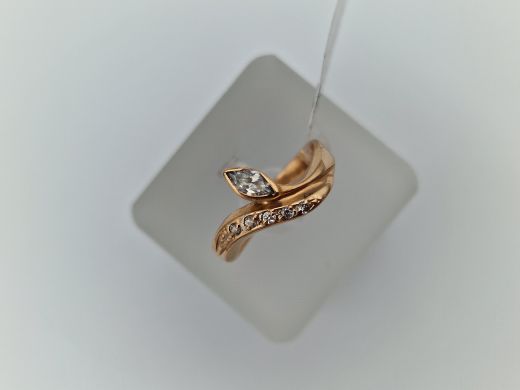 Zelta gredzens ar cirkoniju, 2.31 g, izm. 16.5